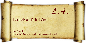 Latzkó Adrián névjegykártya